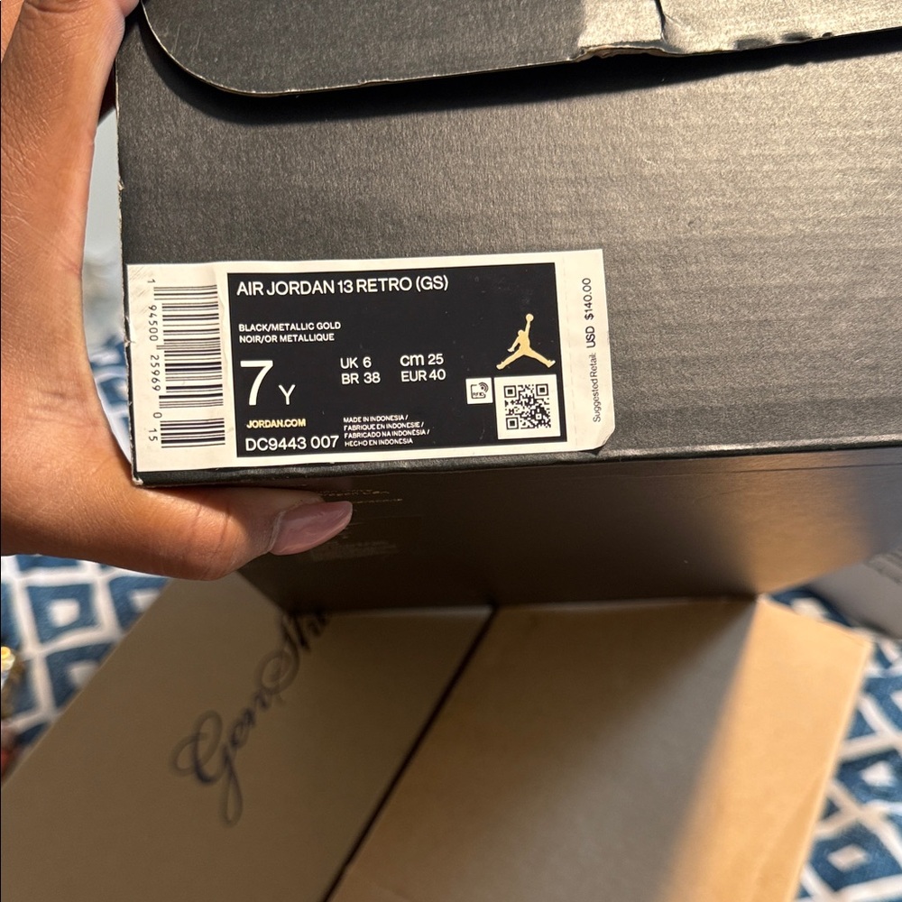 Jordan Kids Sneakers - Black with Gold Accents - Picture 5 of 5